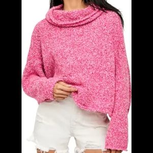 NWT Women's Free People Bff Cowl Neck Sweater, Size Small - Pink